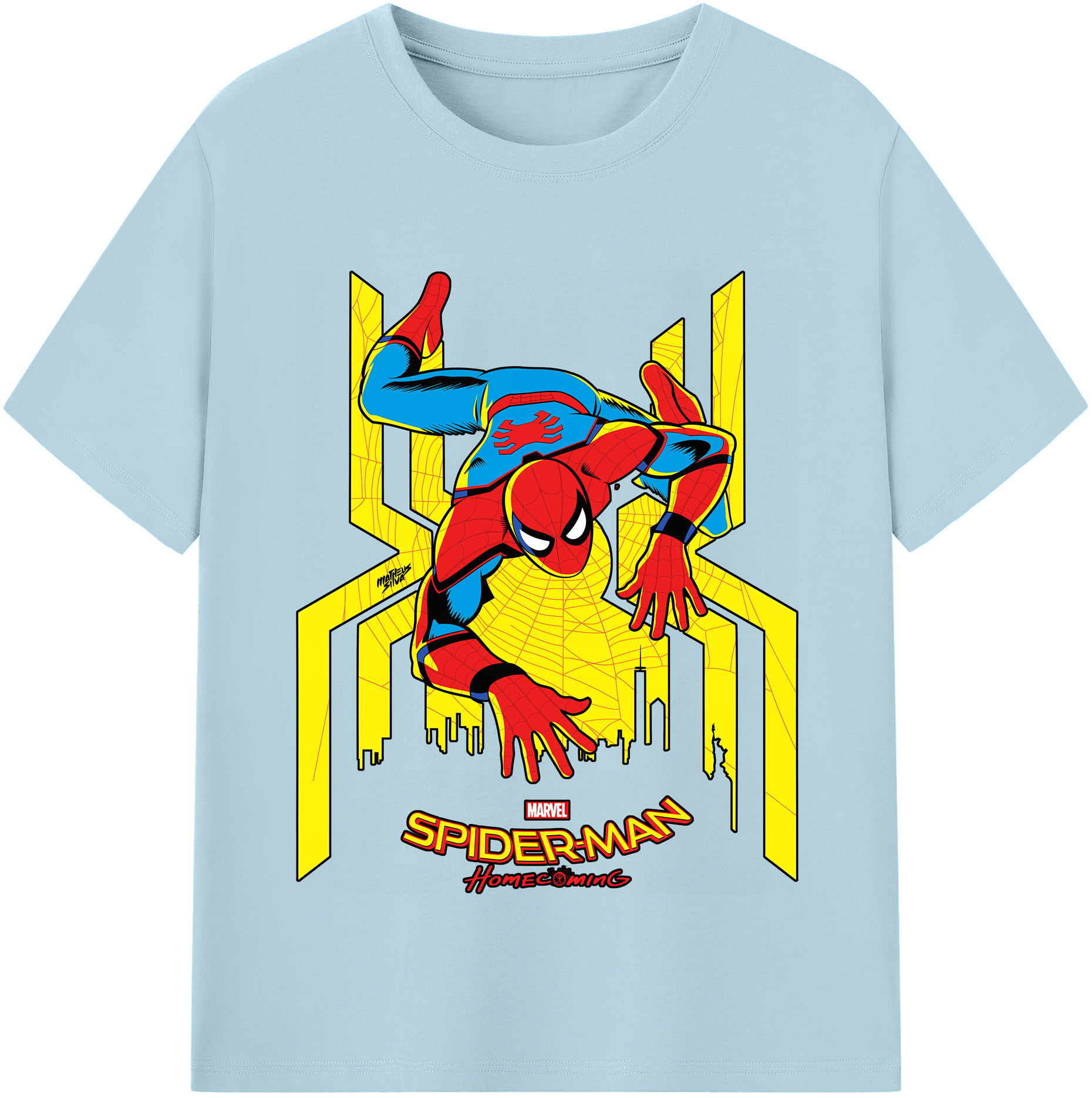 （画像用） Spider Man スパイダーマン 綿100％半袖Tシャツ（フロントプリント）